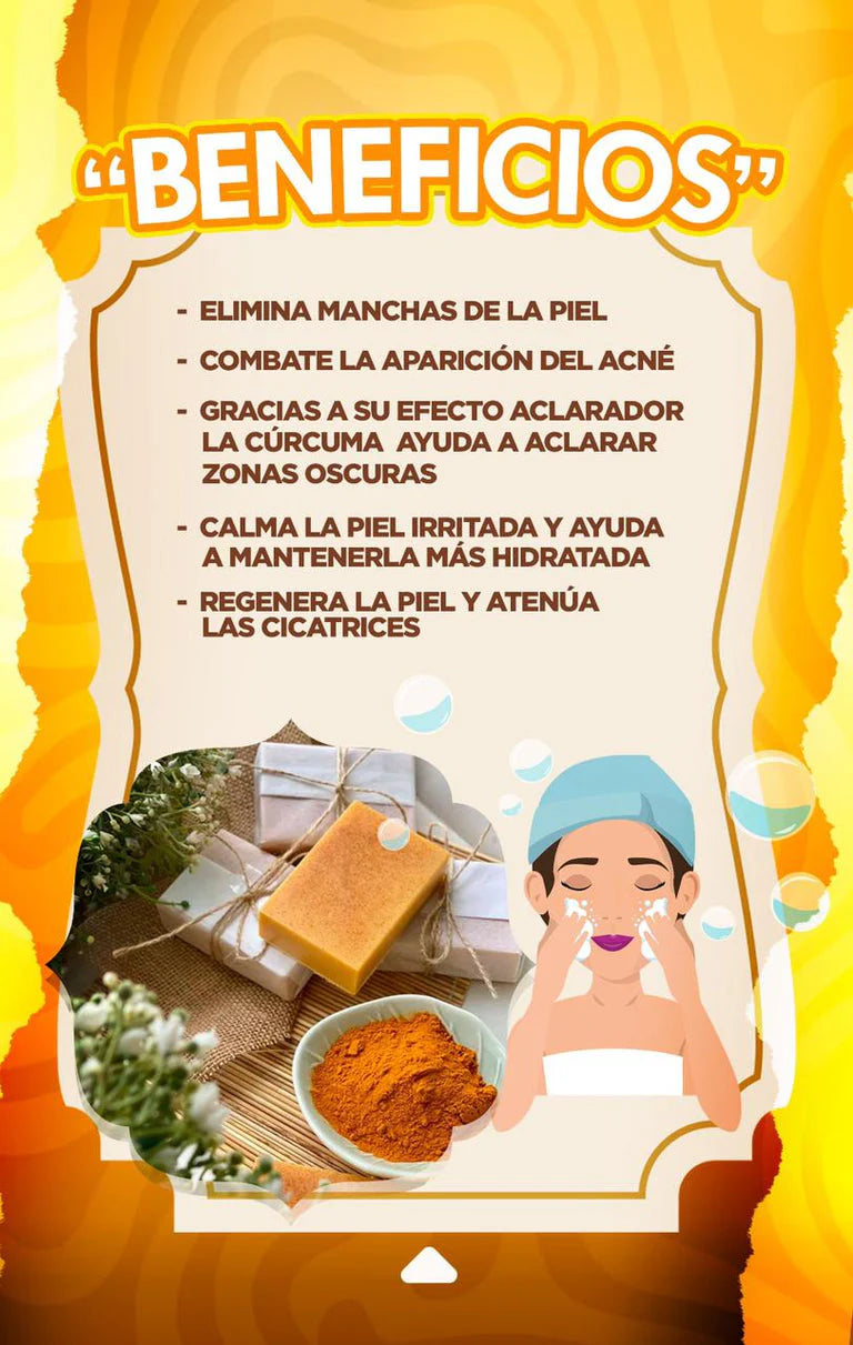 4x1 JABONES DE CURCUMA ¡SUPER VIRALES!